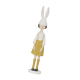 Maxbell Rabbit Girl Statue Collectible Desktop Sculpture for Bookshelf Cabinet Decor Yellow