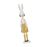 Maxbell Rabbit Girl Statue Collectible Desktop Sculpture for Bookshelf Cabinet Decor Yellow
