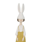 Maxbell Rabbit Girl Statue Collectible Desktop Sculpture for Bookshelf Cabinet Decor Yellow