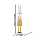 Maxbell Rabbit Girl Statue Collectible Desktop Sculpture for Bookshelf Cabinet Decor Yellow