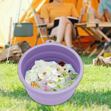Maxbell Foldable Face Basin Convenient Dish Tub Washbasin for Travel Laundry Camping violet