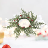 Maxbell Artificial Cedar and Berry Candle Ring Lightweight Versatile Inner Dia 7.5cm