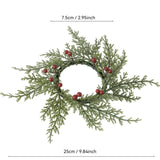 Maxbell Artificial Cedar and Berry Candle Ring Lightweight Versatile Inner Dia 7.5cm