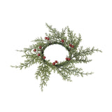 Maxbell Artificial Cedar and Berry Candle Ring Lightweight Versatile Inner Dia 7.5cm