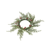 Maxbell Artificial Cedar and Berry Candle Ring Lightweight Versatile Inner Dia 7.5cm