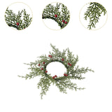 Maxbell Artificial Cedar and Berry Candle Ring Lightweight Versatile Inner Dia 7.5cm