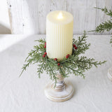 Maxbell Artificial Cedar and Berry Candle Ring Lightweight Versatile Inner Dia 7.5cm