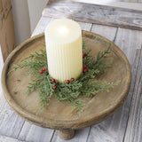 Maxbell Artificial Cedar and Berry Candle Ring Lightweight Versatile Inner Dia 7.5cm