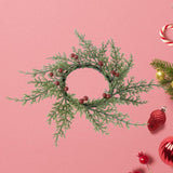 Maxbell Artificial Cedar and Berry Candle Ring Lightweight Versatile Inner Dia 7.5cm
