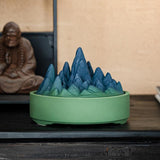 Maxbell Ceramic Censer Reading Room Desk Party Office Mountain Incense Burner Holder Green