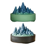 Maxbell Ceramic Censer Reading Room Desk Party Office Mountain Incense Burner Holder Green