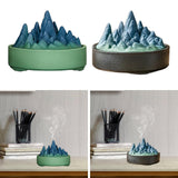 Maxbell Ceramic Censer Reading Room Desk Party Office Mountain Incense Burner Holder Green
