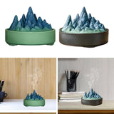 Maxbell Ceramic Censer Reading Room Desk Party Office Mountain Incense Burner Holder Green