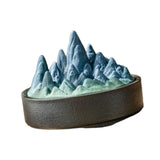 Maxbell Ceramic Censer Reading Room Desk Party Office Mountain Incense Burner Holder Black