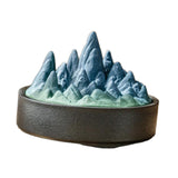 Maxbell Ceramic Censer Reading Room Desk Party Office Mountain Incense Burner Holder Black