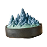 Maxbell Ceramic Censer Reading Room Desk Party Office Mountain Incense Burner Holder Black