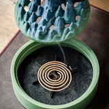 Maxbell Ceramic Censer Reading Room Desk Party Office Mountain Incense Burner Holder Black