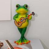 Maxbell Frog Figurine Creative Accessories Cute Decor for Living Room Dashboard Lawn Guitar
