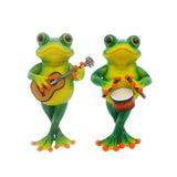 Maxbell Frog Figurine Creative Accessories Cute Decor for Living Room Dashboard Lawn Guitar