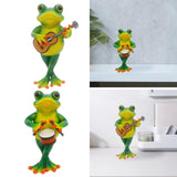 Maxbell Frog Figurine Creative Accessories Cute Decor for Living Room Dashboard Lawn Guitar