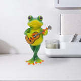 Maxbell Frog Figurine Creative Accessories Cute Decor for Living Room Dashboard Lawn Guitar