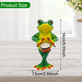 Maxbell Frog Figurine Creative Accessories Cute Decor for Living Room Dashboard Lawn Drum