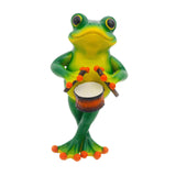 Maxbell Frog Figurine Creative Accessories Cute Decor for Living Room Dashboard Lawn Drum