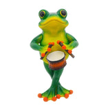 Maxbell Frog Figurine Creative Accessories Cute Decor for Living Room Dashboard Lawn Drum
