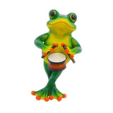 Maxbell Frog Figurine Creative Accessories Cute Decor for Living Room Dashboard Lawn Drum