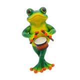 Maxbell Frog Figurine Creative Accessories Cute Decor for Living Room Dashboard Lawn Drum