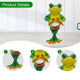 Maxbell Frog Figurine Creative Accessories Cute Decor for Living Room Dashboard Lawn Drum