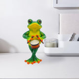 Maxbell Frog Figurine Creative Accessories Cute Decor for Living Room Dashboard Lawn Drum