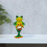 Maxbell Frog Figurine Creative Accessories Cute Decor for Living Room Dashboard Lawn Drum
