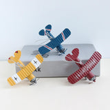 Maxbell Small Biplane Plane Model Mini Vintage Airplane Model for Birthday Christmas