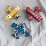 Maxbell Small Biplane Plane Model Mini Vintage Airplane Model for Birthday Christmas