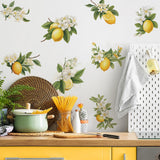 Maxbell Lemon Leaf Wall Stickers Ornament Wallpaper for Office School Restroom