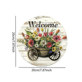 Maxbell Flower Welcome Door Sign Wood Sign Front Door Decor for Window Porch Holiday 20x20cm