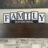 Maxbell Wood Family Sign Tabletop Decor Rustic Freestanding for Bedroom Mantle Decor