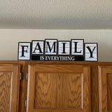 Maxbell Wood Family Sign Tabletop Decor Rustic Freestanding for Bedroom Mantle Decor