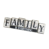 Maxbell Wood Family Sign Tabletop Decor Rustic Freestanding for Bedroom Mantle Decor