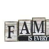 Maxbell Wood Family Sign Tabletop Decor Rustic Freestanding for Bedroom Mantle Decor