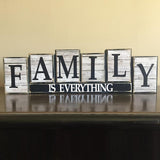 Maxbell Wood Family Sign Tabletop Decor Rustic Freestanding for Bedroom Mantle Decor