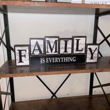 Maxbell Wood Family Sign Tabletop Decor Rustic Freestanding for Bedroom Mantle Decor