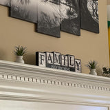 Maxbell Wood Family Sign Tabletop Decor Rustic Freestanding for Bedroom Mantle Decor