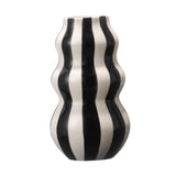 Maxbell Painted Striped Ceramic Vase Craft Home Decor for Cabinet Living Room Office Black