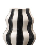 Maxbell Painted Striped Ceramic Vase Craft Home Decor for Cabinet Living Room Office Black