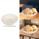 Maxbell Ceramic Fruit Bowl Desktop Woven Serving Platter for Home Wedding Graduation 15.5cmx15.5cmx5.8cm