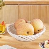 Maxbell Ceramic Fruit Bowl Desktop Woven Serving Platter for Home Wedding Graduation 15.5cmx15.5cmx5.8cm