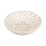 Maxbell Ceramic Fruit Bowl Desktop Woven Serving Platter for Home Wedding Graduation 15.5cmx15.5cmx5.8cm