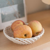 Maxbell Ceramic Fruit Bowl Desktop Woven Serving Platter for Home Wedding Graduation 15.5cmx15.5cmx5.8cm